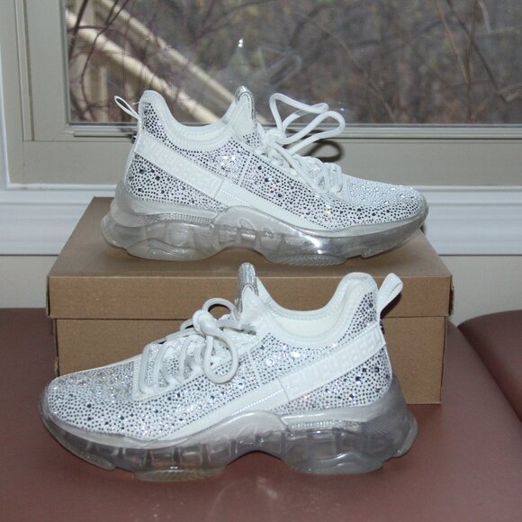 Steve Madden Maxima White with Rhinestones; Size 8.5 - 9 - Picture 8 of 13